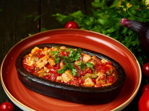 Киремитте тавук соте